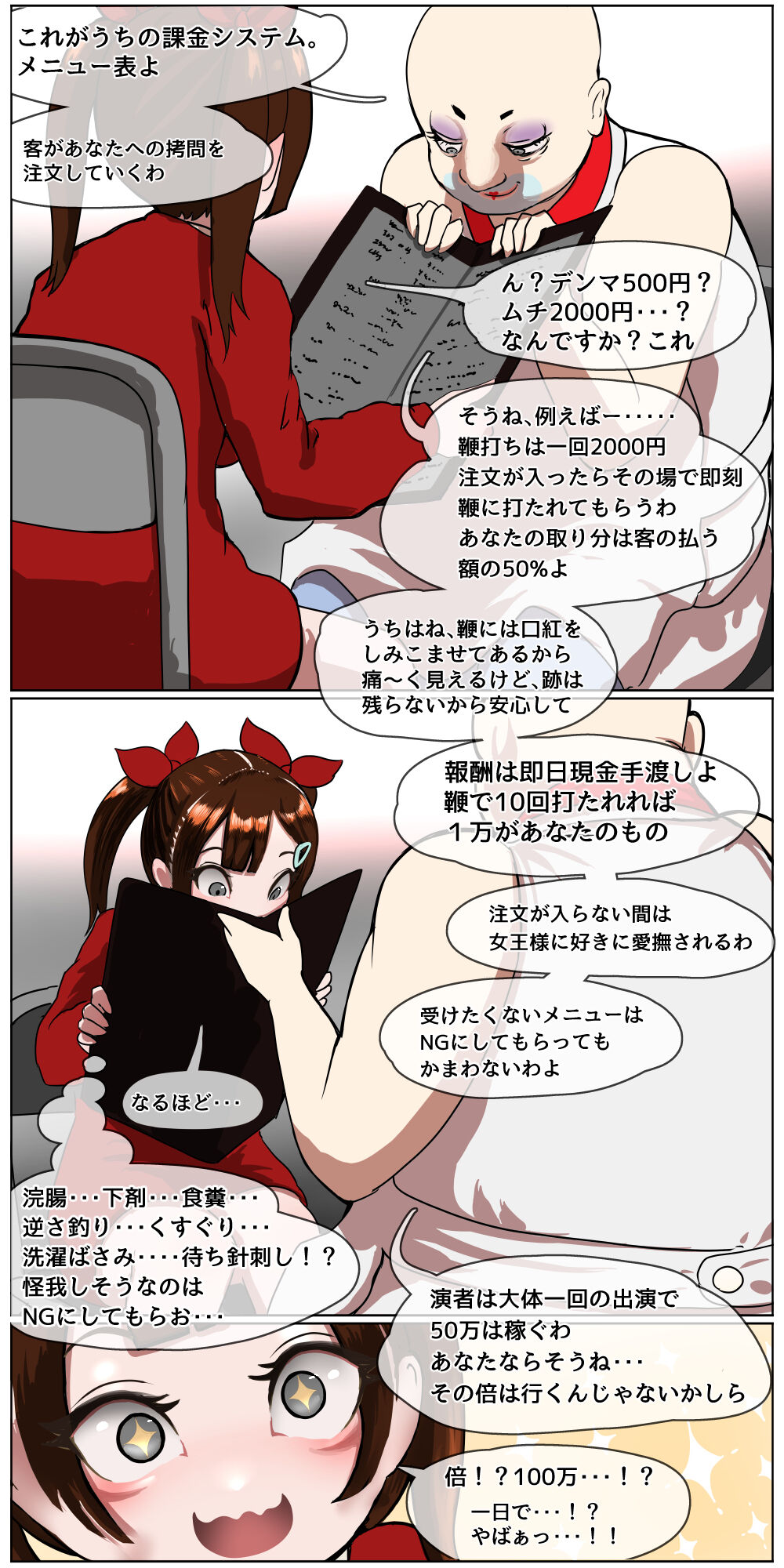Okane Hoshisa ni  Ayashii Beit ni  Oubo Shita Mesugaki ga Kousoku Sarete Oozei no  Hito no Mae de Renzoku Zecchou Saserareru Hanashi page 12 full