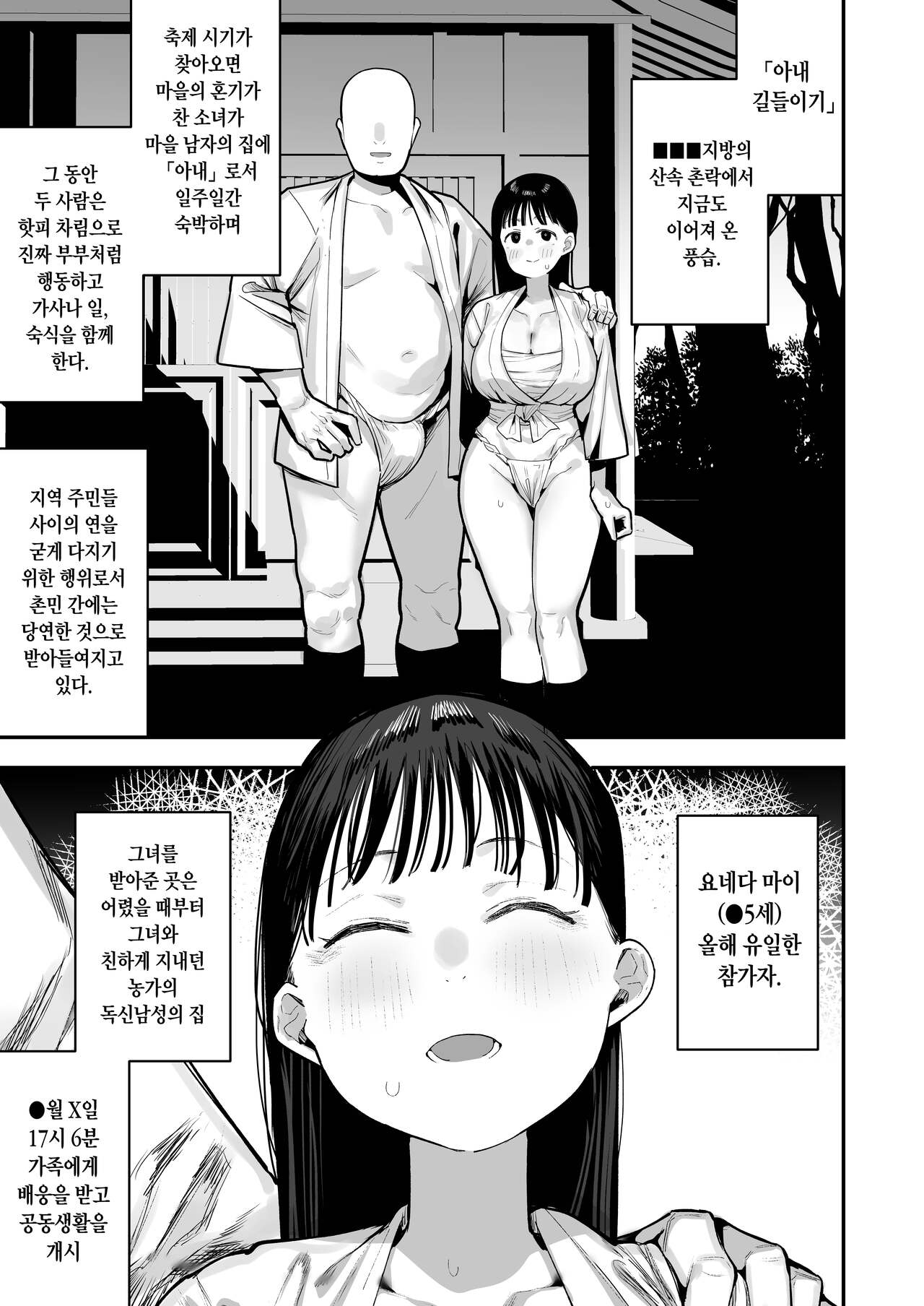 「お嫁さんの練習」がある村でのとある男女の記録 page 1 full