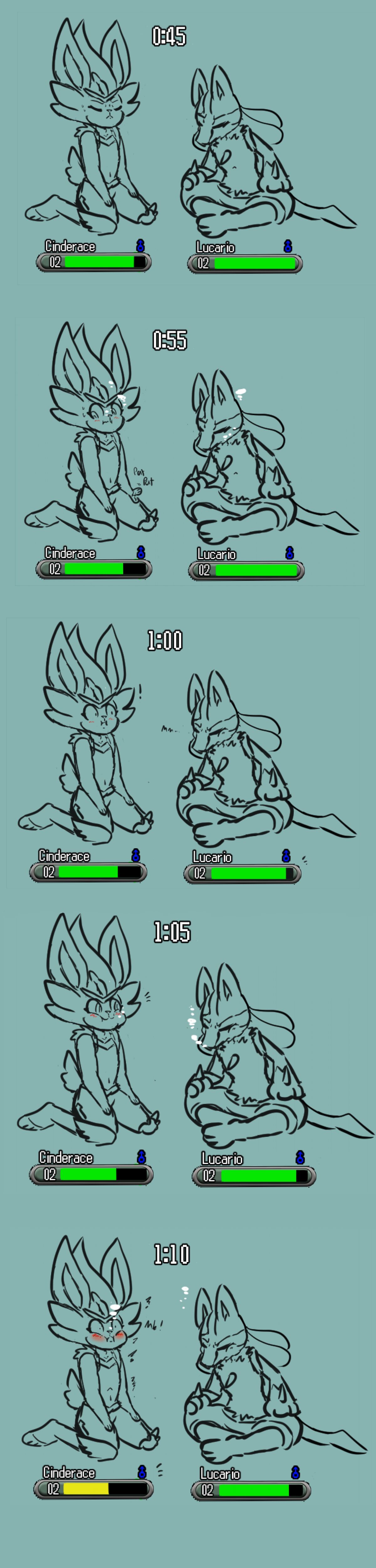 Cinderace VS Lucario! Breathhold Battle! page 5 full