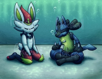 [SirenQueenPan (Pokepan11)] Cinderace VS Lucario! Breathhold Battle! cover