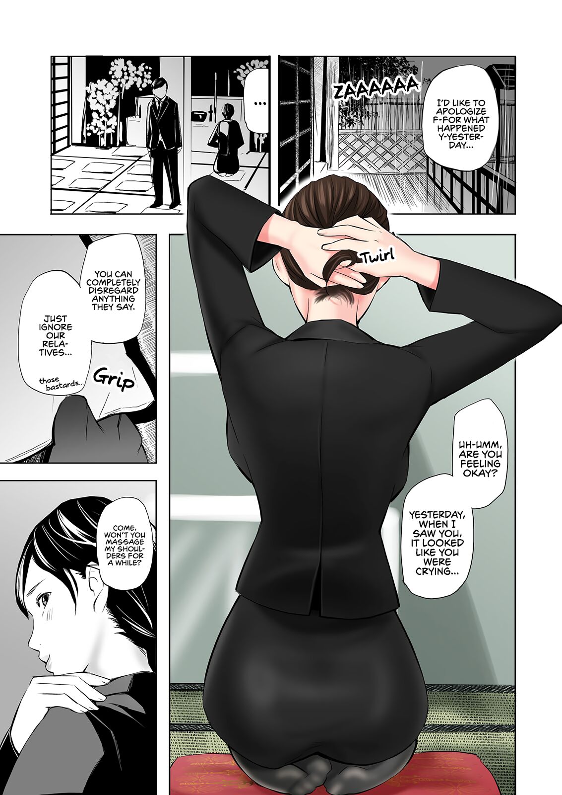 Mofuku Miboujin no Erohon desu | This is a Fap Book ft. a widow in her mourning dress page 10 full