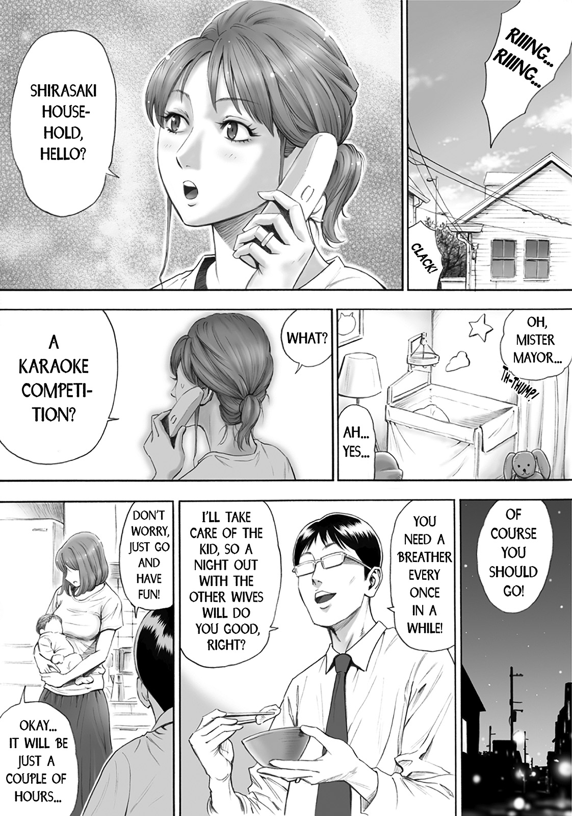Futarime ga Hoshii Hitozuma o Chounai Minna de Haramaseyou | Let The Whole Town Impregnate A Wife Who Wants A Second Child page 4 full