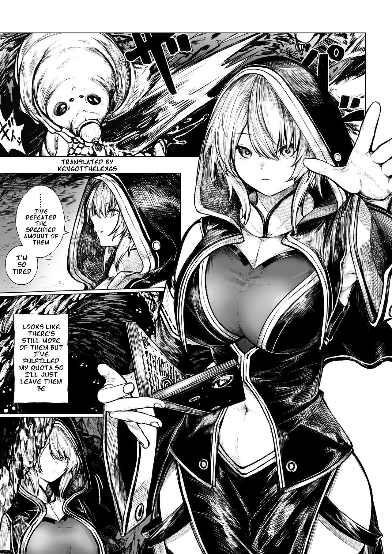 Madoushi-chan ga Mushi Monster ni Osowareru Hanashi | A Story about a Mage Who Gets Attacked by an Insect Monster  English page 1 full