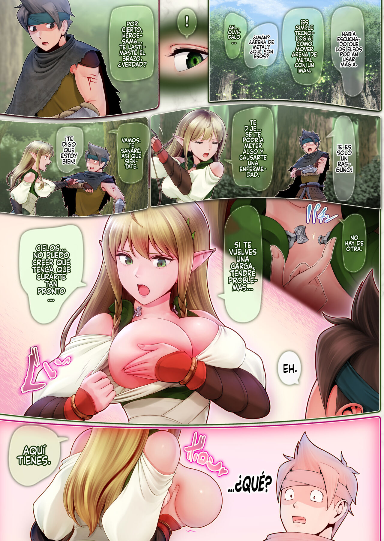 Fel to Mana no Mori -Taieki de Tairyoku Kaifuku sasetekureru Bakunyuu Healer Elf- page 12 full