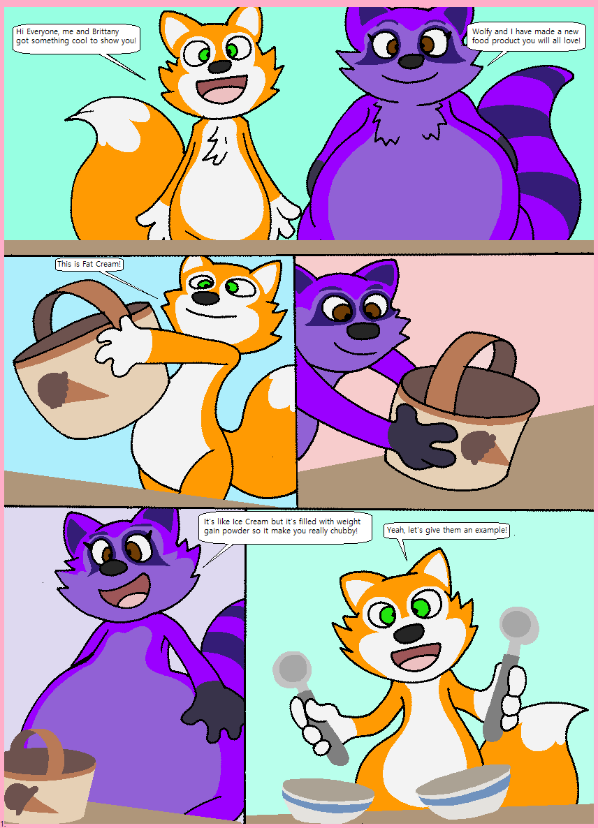 Brittany and Rocky WeightGain Comic page 1 full