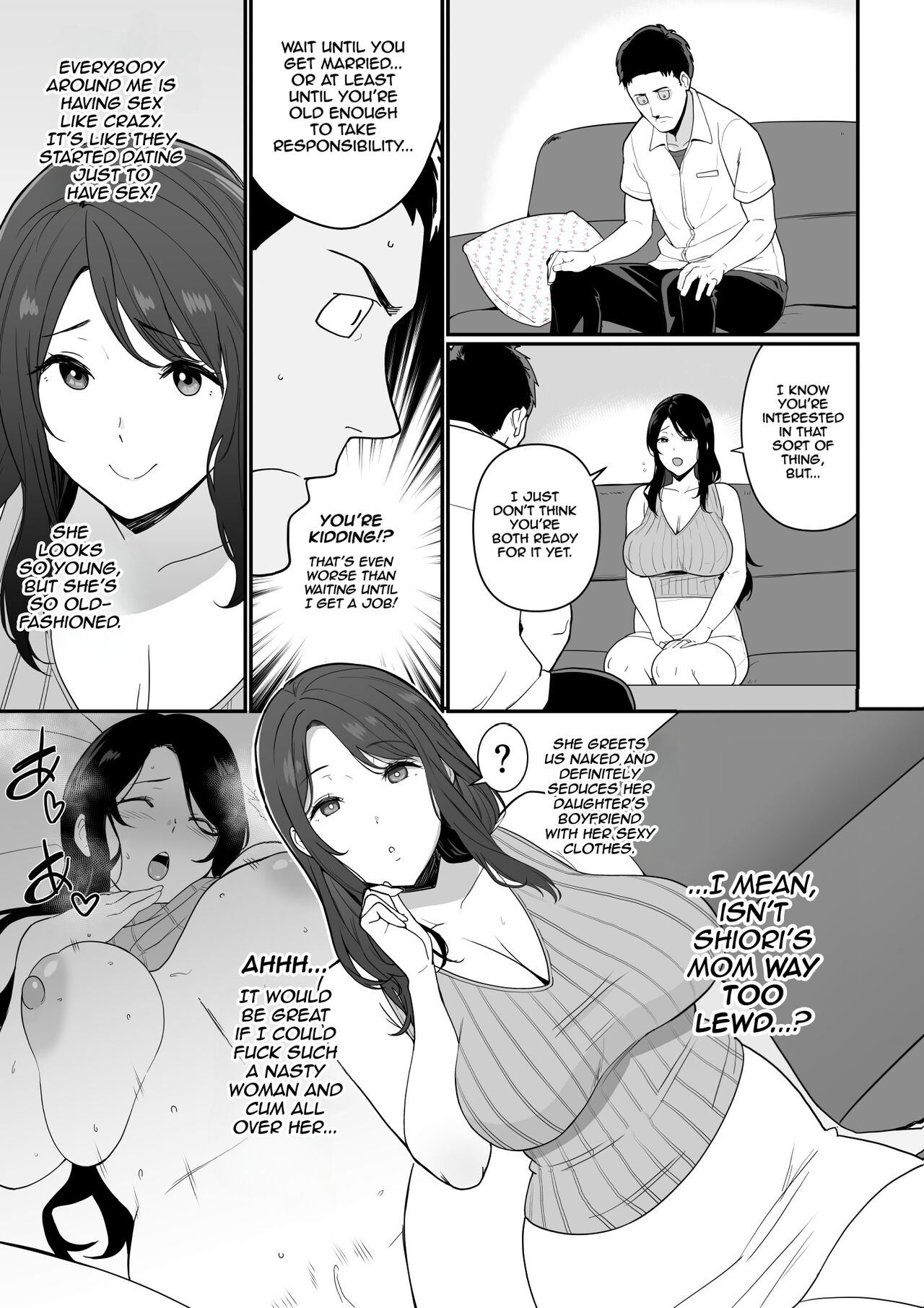 Kanojo no Mama ga H Sugite Gaman Dekinai | My Girlfriend's Mom is too Lewd, so I couldn't Hold Back. page 6 full