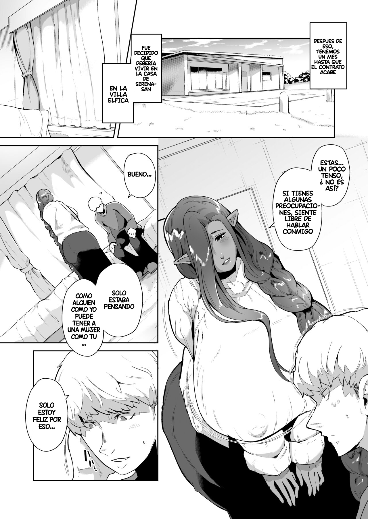 Mucchiri Dekachichi Dark Elf no Oba-san to Icha Love Fudeoroshi Seikatsu - Lovey-dovey Devirginization Life with a Big Titty Middle Aged Dark Elf Woman page 3 full