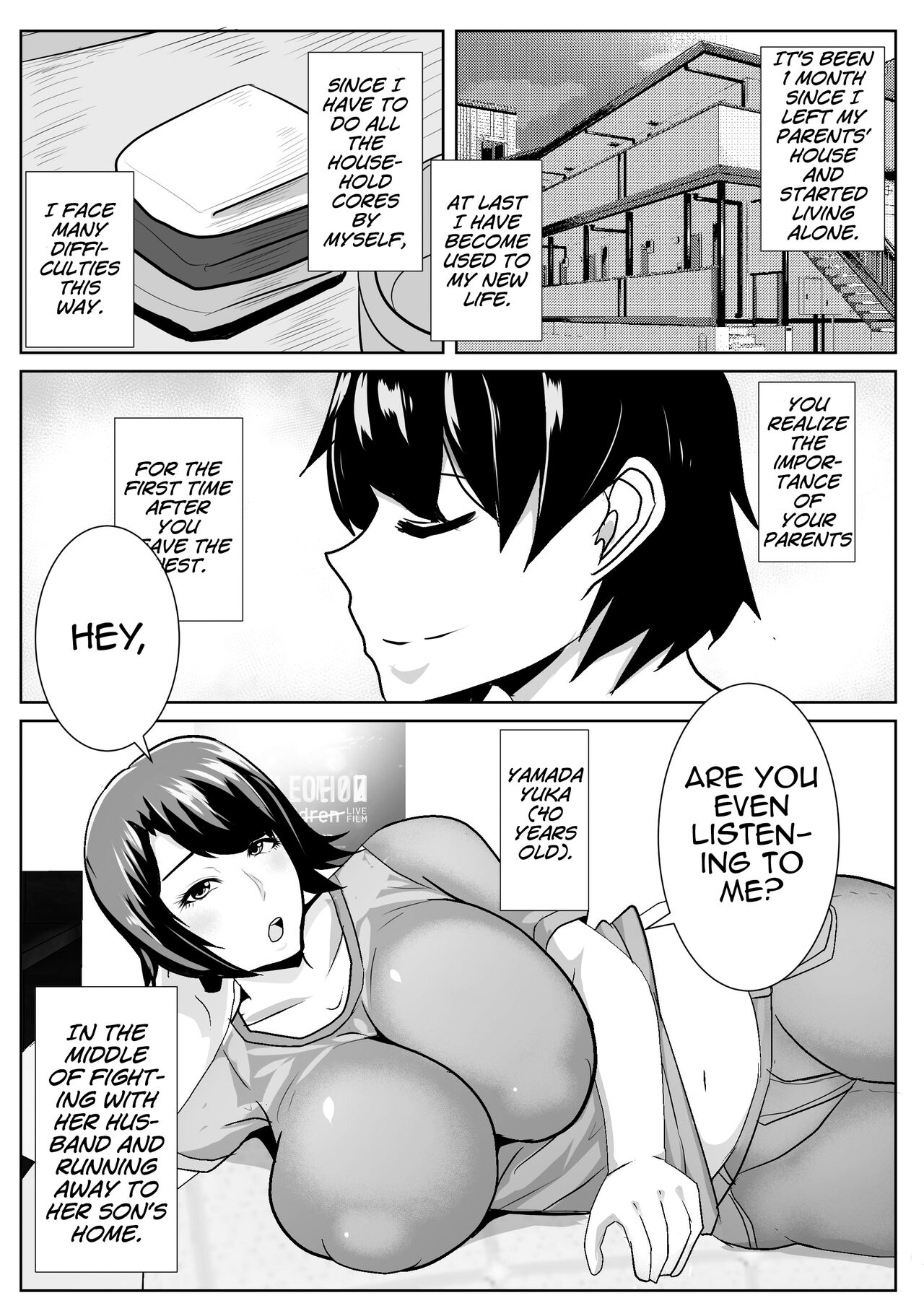 Iede Shite Kita Kaa-san ga Erosugiru | My Runaway Mom is Way Too Erotic page 3 full