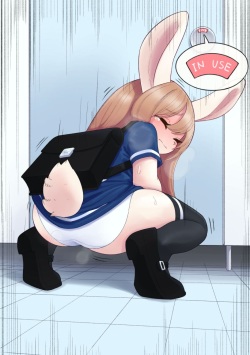 Pooping Panty in Front of the Locked Bathroom