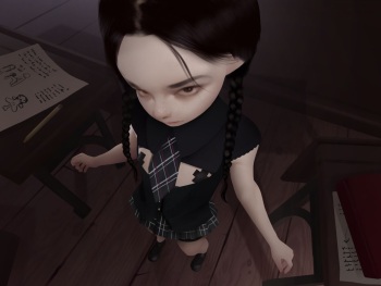 [Tilted Loli] Little Schoolgirl Wednesday (The Addams Family) cover