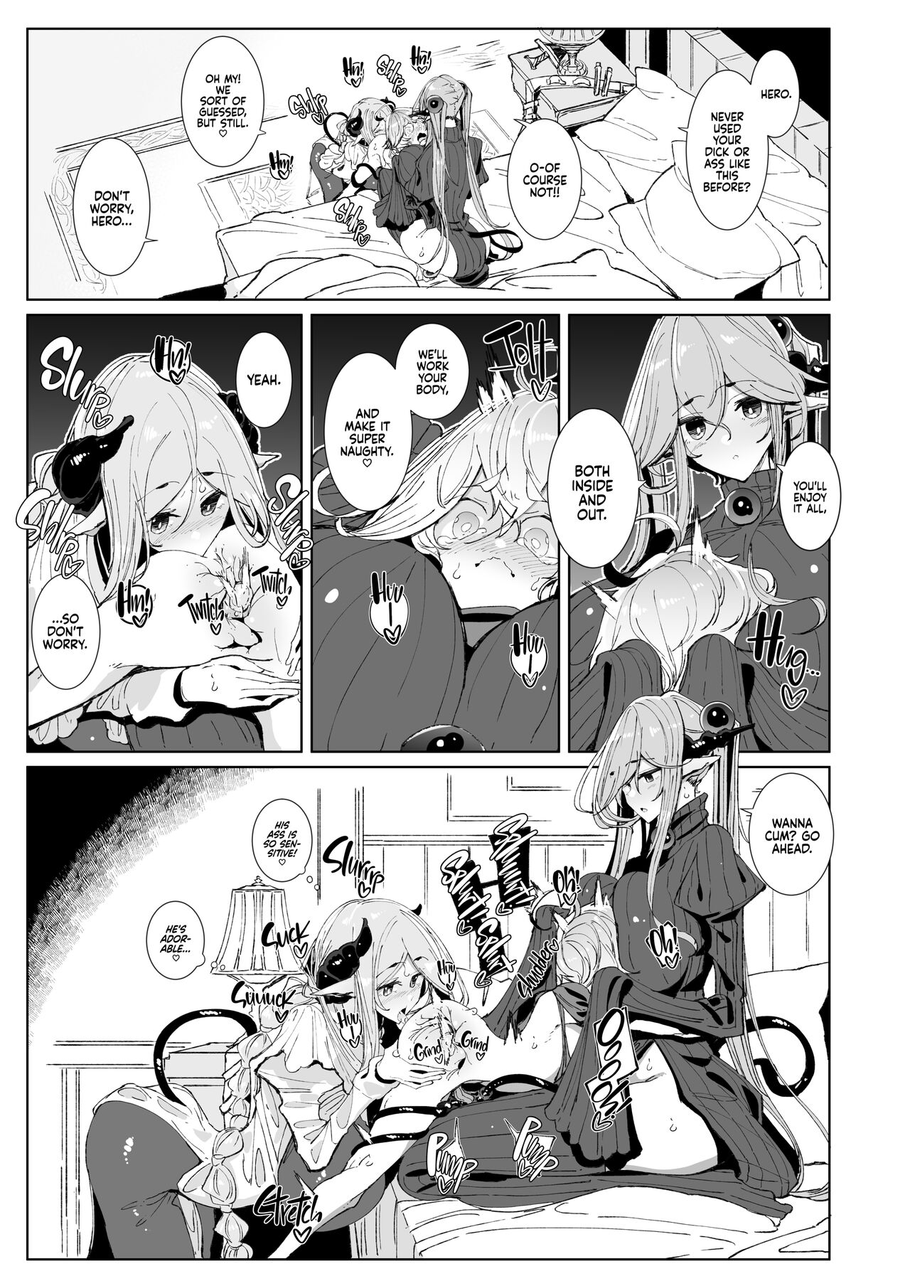 Maou Toubatsu o Oeta Yuusha-kun to Futanari Inma Futari ga Yarukotonante Kimatteru yo ne! |The Demon Lord Is Gone, the World Is at Peace... What Are the Hero and His Futa Succubi Gonna Do!? page 12 full