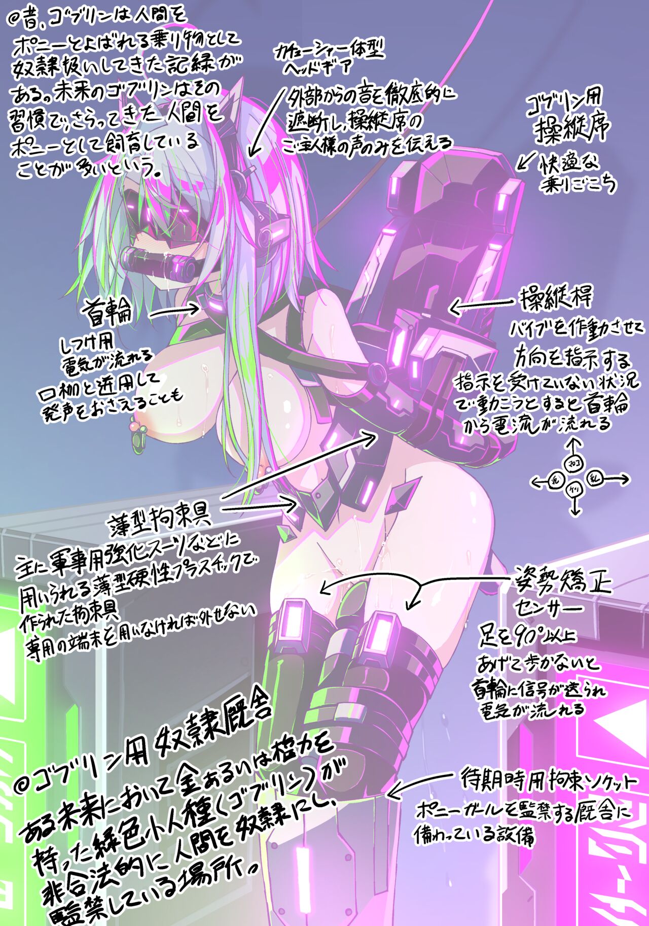 近未来ポニーガール・おまけの1ページ「レース」＆拘束具設定資料 page 5 full