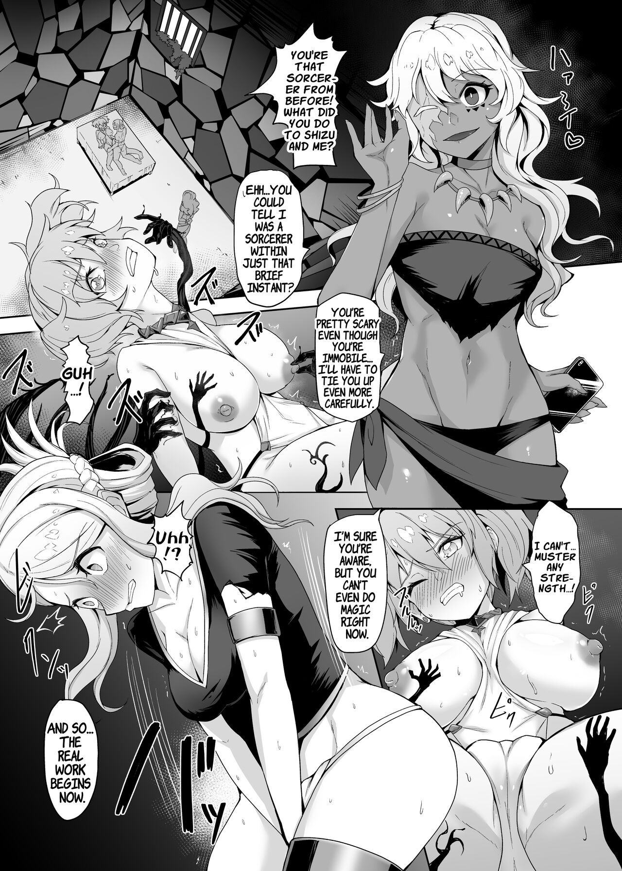 A Witch and Swordswoman Lose Everything To Forced Futanari Level Draining Sex | Level Drain Futanari Kyousei Sex o Saserarete, Subete o Ushinau Onna Mahoutsukai to Onna Kenshi page 12 full