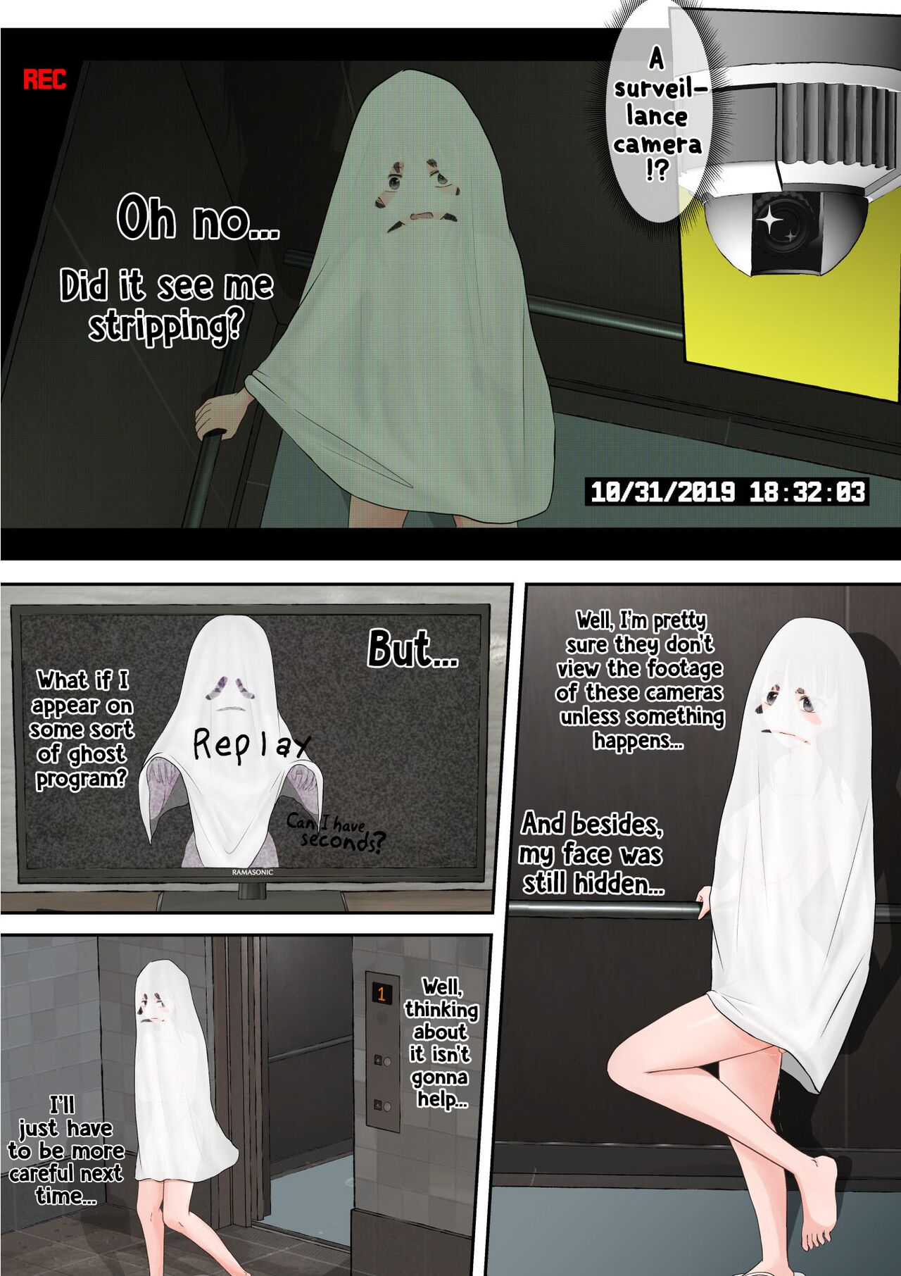 Halloween Roshutsu Shoujo | Halloween Exhibitionist Girl page 11 full
