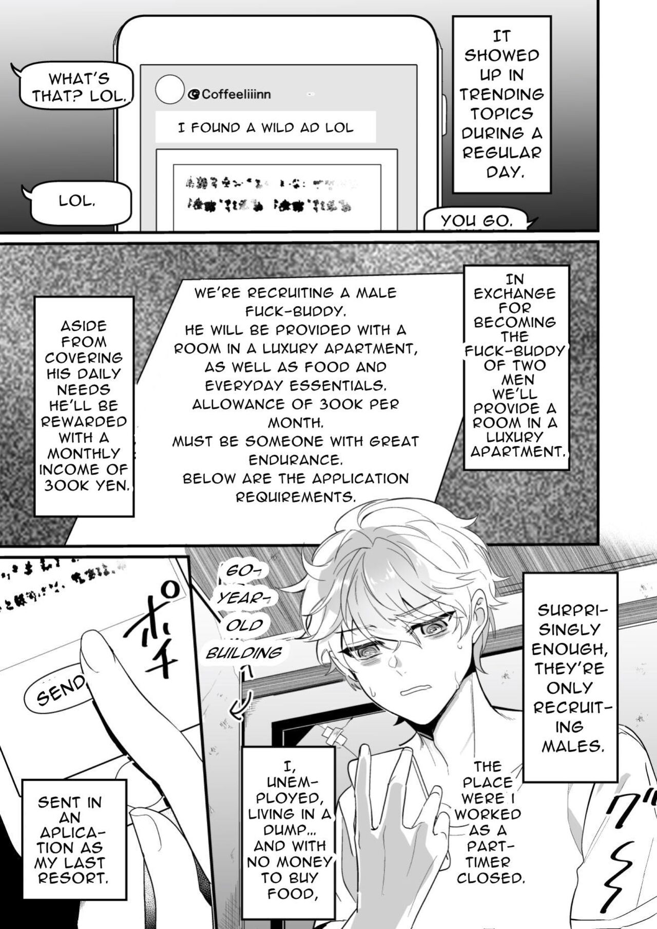 Ecchi na Onii-san Futari ni Shiboritoraresou desu | Cumsqueezed By Two Naughty Guys page 3 full