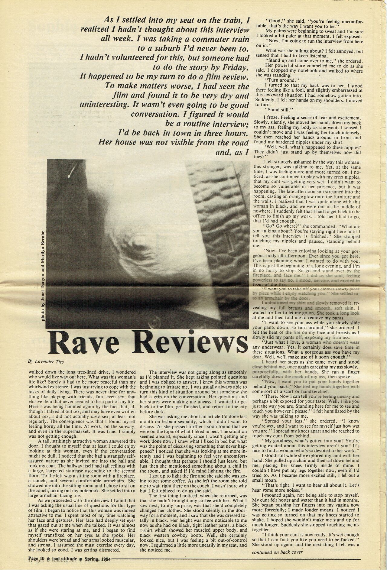 Bad Attitude vol. 1 no. 1 Spring 1984 page 10 full
