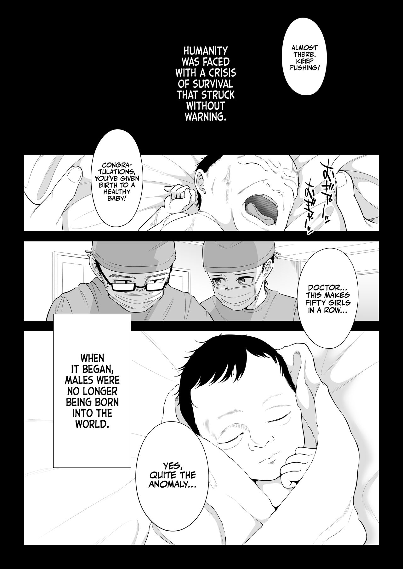 Dansei ga Kyokutan ni Sukunai Kono Sekai de wa, Seishi wa Kichou na Shigen desu. | In a World Where Men Are Scarce, Sperm Is a Precious Resource. page 2 full