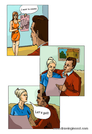 [DrawingIncest] Father gives some lessons to his daughter after erotic film cover