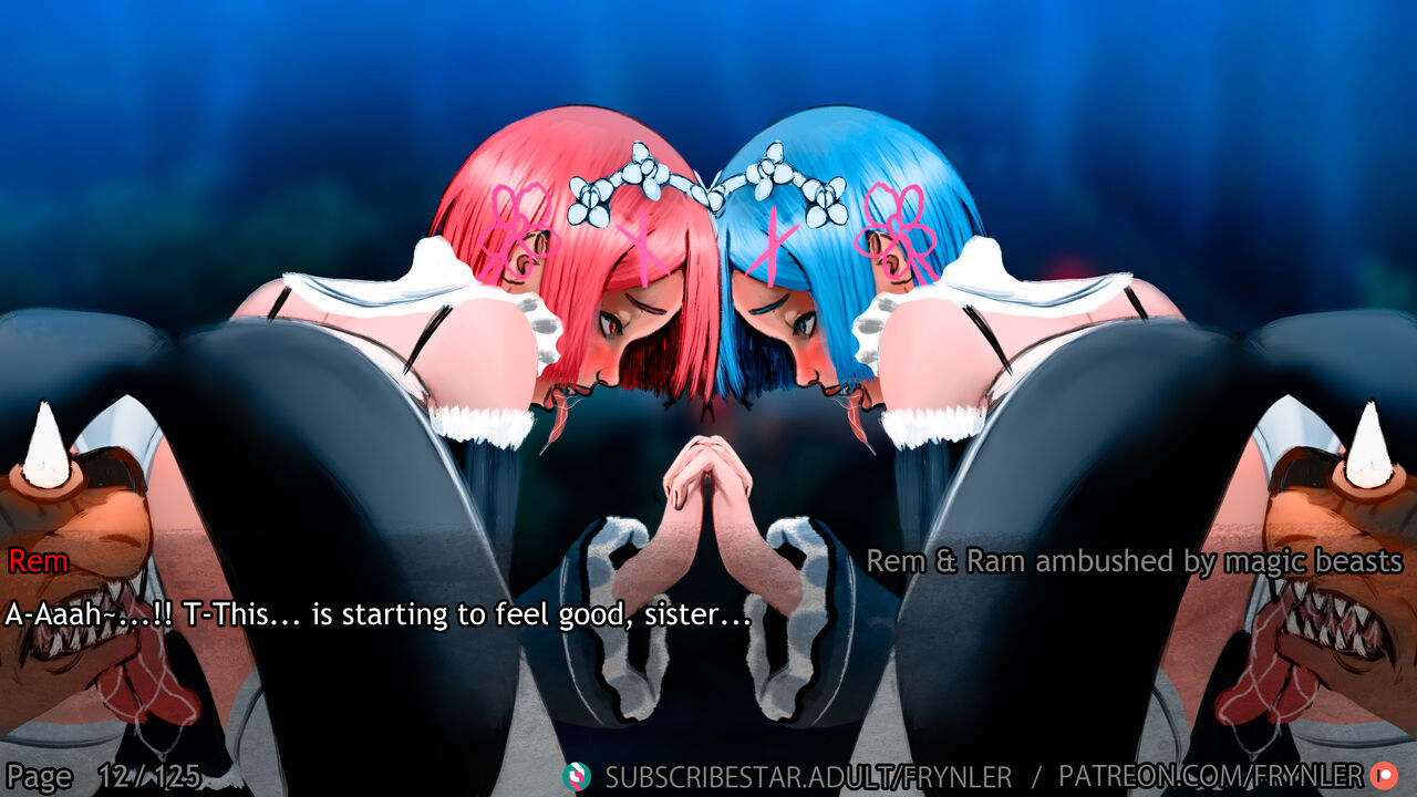 Rem and Ram ambushed by magic beasts page 12 full