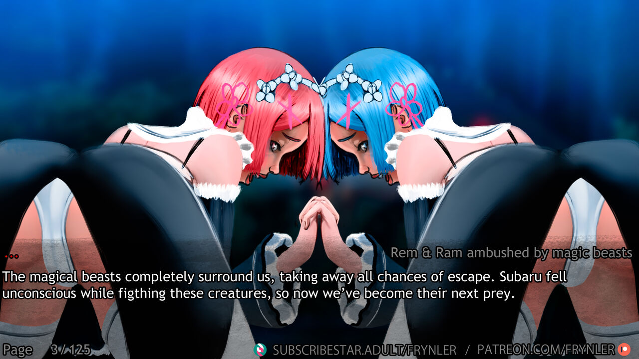 Rem and Ram ambushed by magic beasts page 3 full