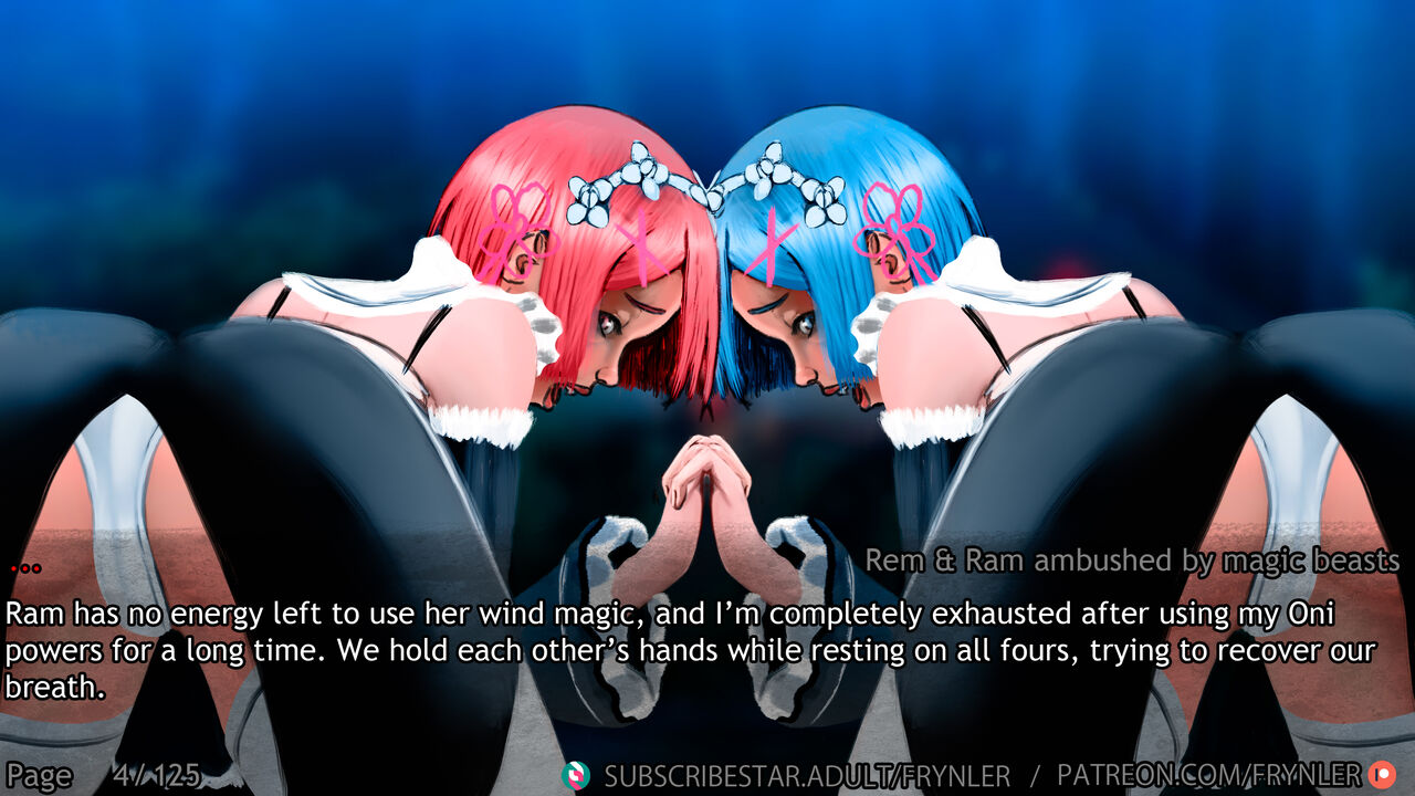 Rem and Ram ambushed by magic beasts page 4 full