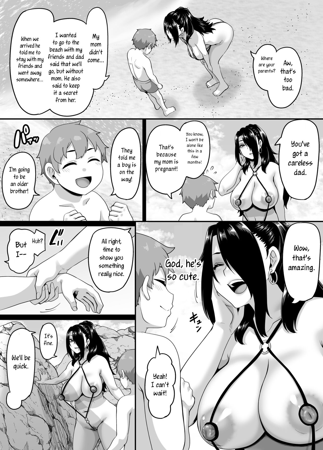 Kazoku Ryokou wa Yarimoku Beach de Sex Zanmai 3 ~Okaa-san Hen~ | A sex-filled family trip to a hookup beach 3 ~Mom edition~ page 9 full