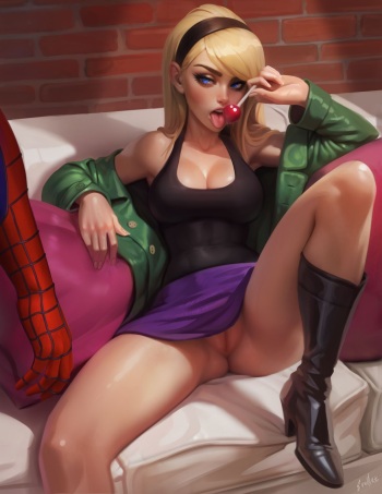 [Evulchibi] Gwen welcomes Peter home (Spider-Man) cover