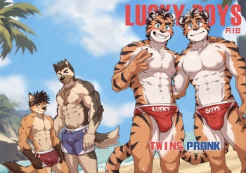 [Kumayaki (KUMAK)]  Lucky Boys - Twins Prank [Japanese] (Uncensored) (Ongoing) cover