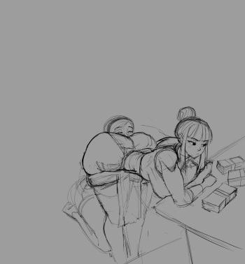 [gaussnek] Sketch Request 12: Bulma and ChiChi (Dragon Ball Z) cover