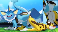 Steel Cat - The wild Vaporeon used knotting.