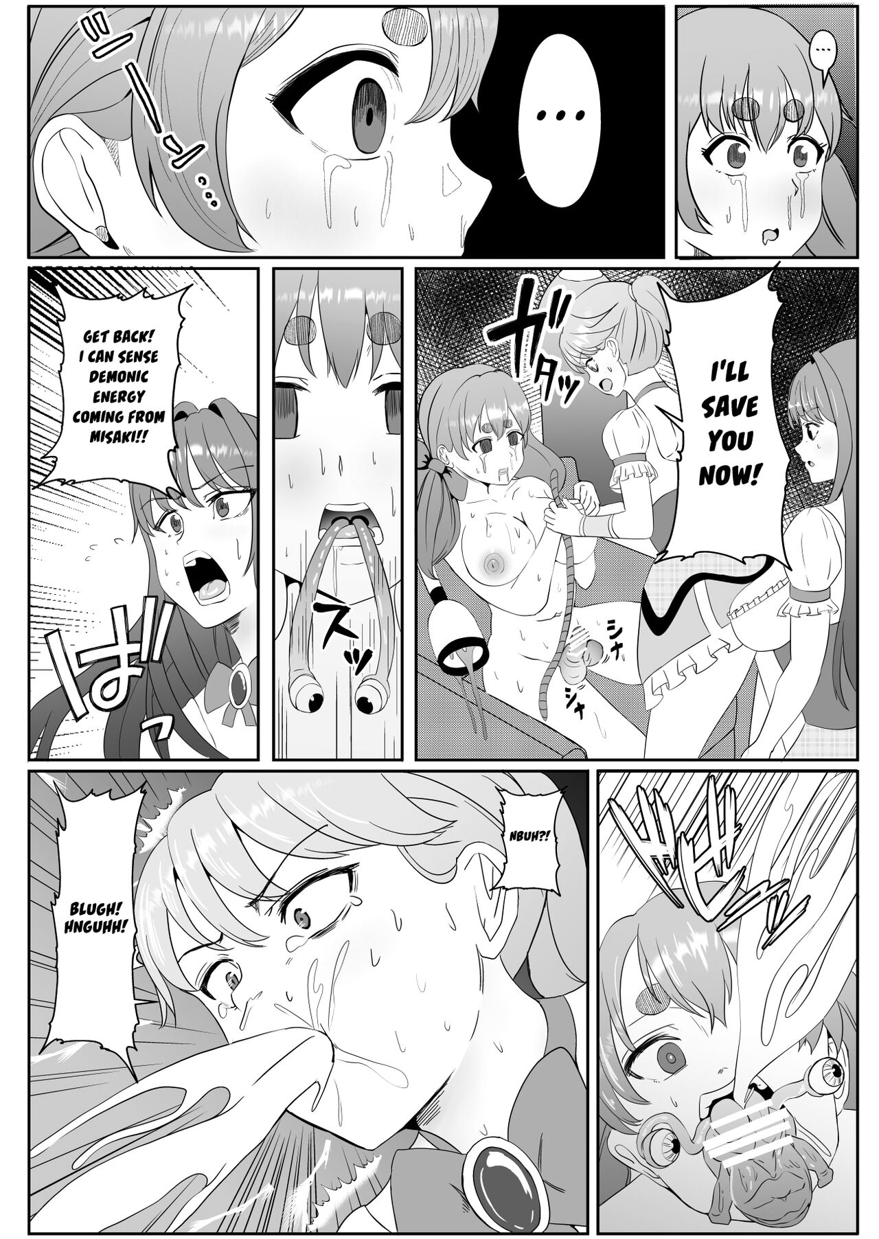 Chinpo ni Kiseisare Kintama ni Jinkaku o Utsusareta Mahou Shoujo | Magical Girls Who Got Infested by Parasite Cock and Had Their Personalities Transferred Into Their Testicles page 12 full