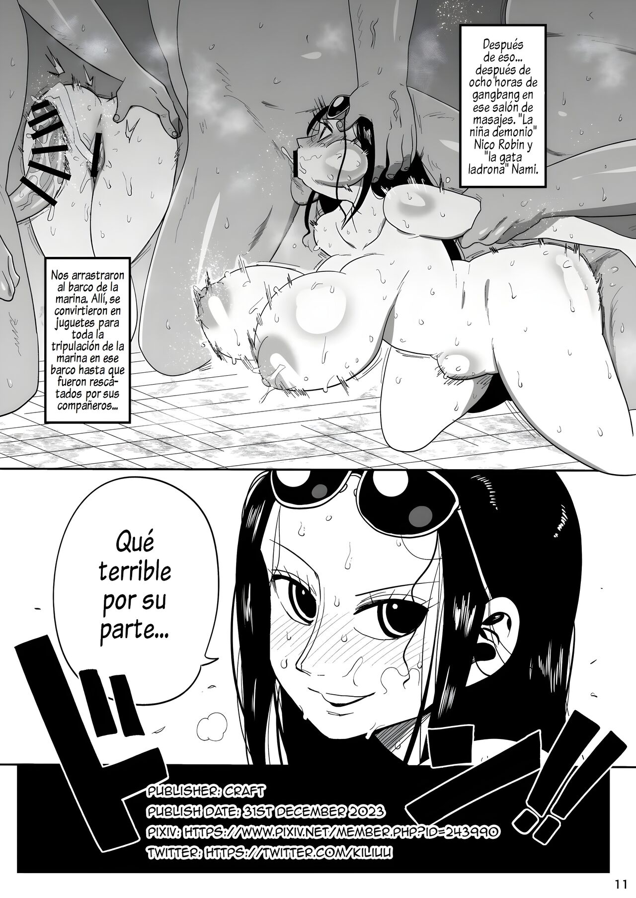 Nico Robin vs Massage Oji-san | Nico Robin Vs. El Viejo Masajista page 11 full