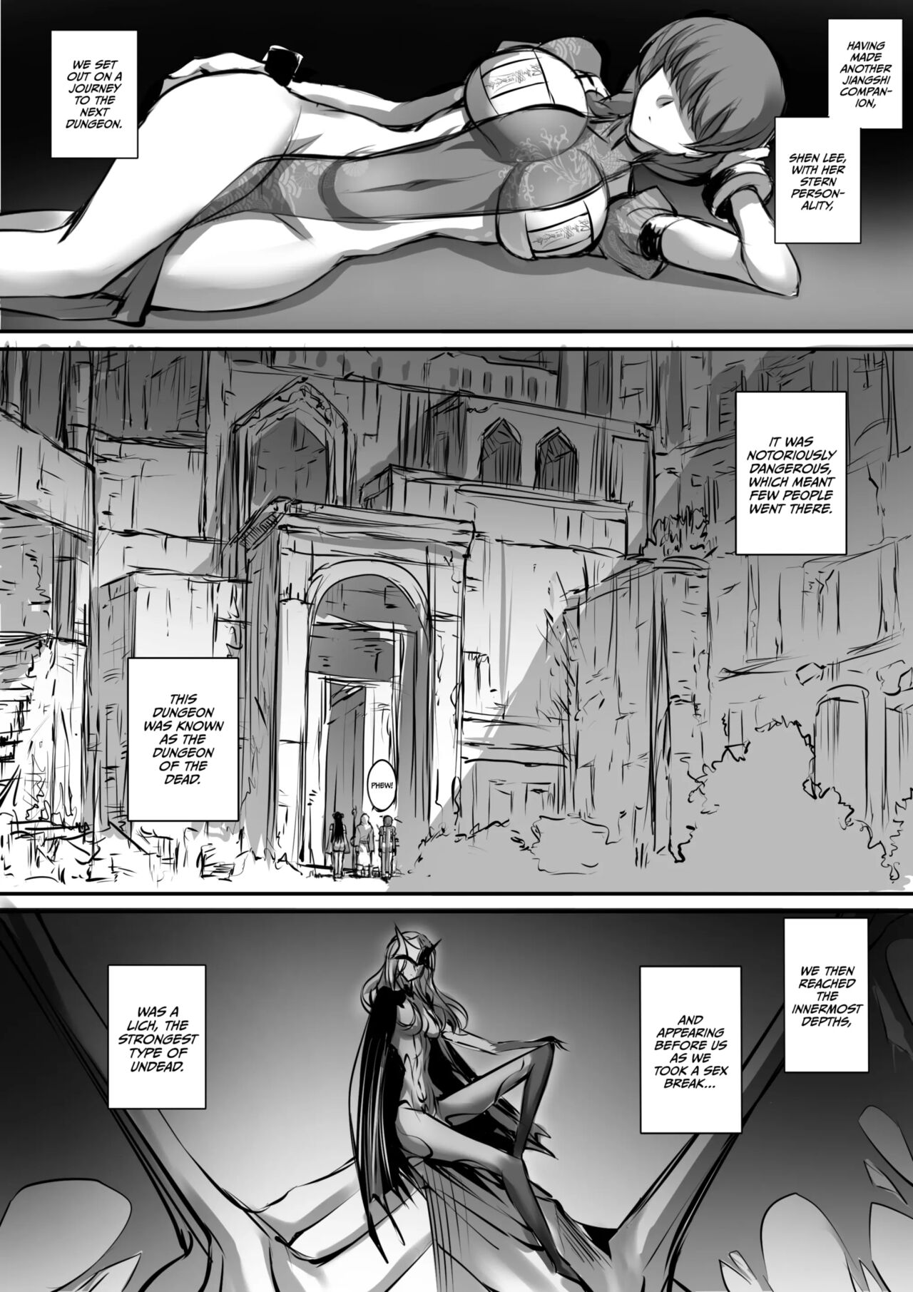 Meikyuu de Kakutou Musume no Shitai o Hirotte Jiangshi ni Shitemita Hanashi 3 | The Story of How After Finding the Corpse of a Martial Arts Girl in a Dungeon, I Tried to Make a Jiangshi 3 page 2 full