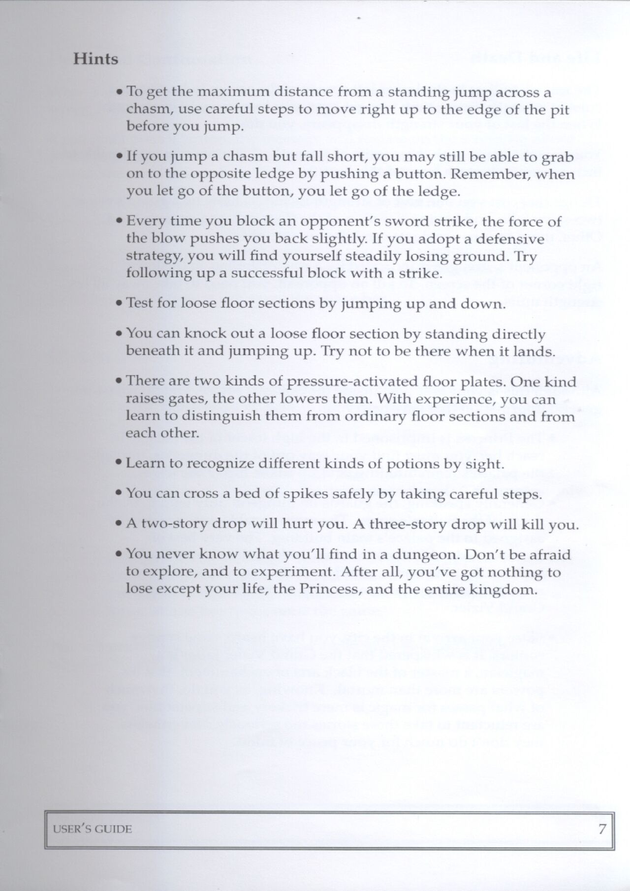 Prince of Persia 1 And 2: Shadow And Flame Manuals page 11 full