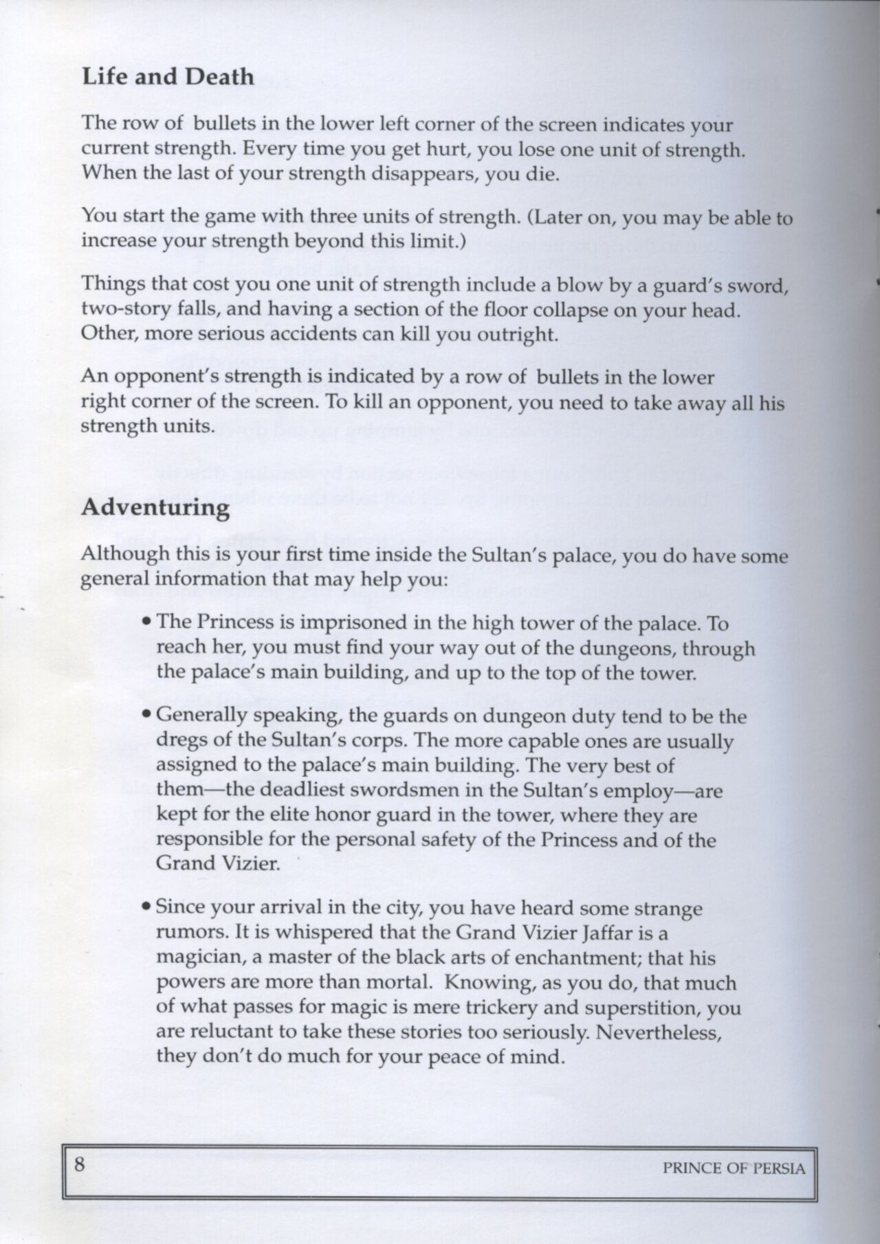 Prince of Persia 1 And 2: Shadow And Flame Manuals page 12 full