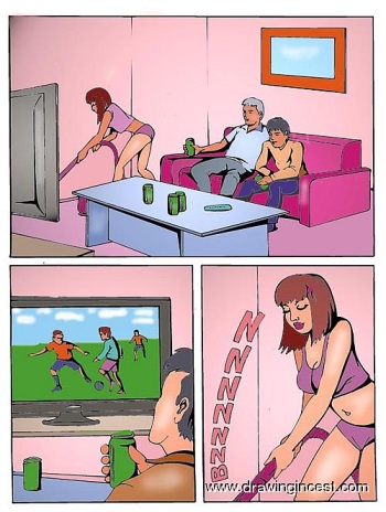 [DrawingIncest] Dad and son missed football goal, but they didn't miss sister's fuck cover