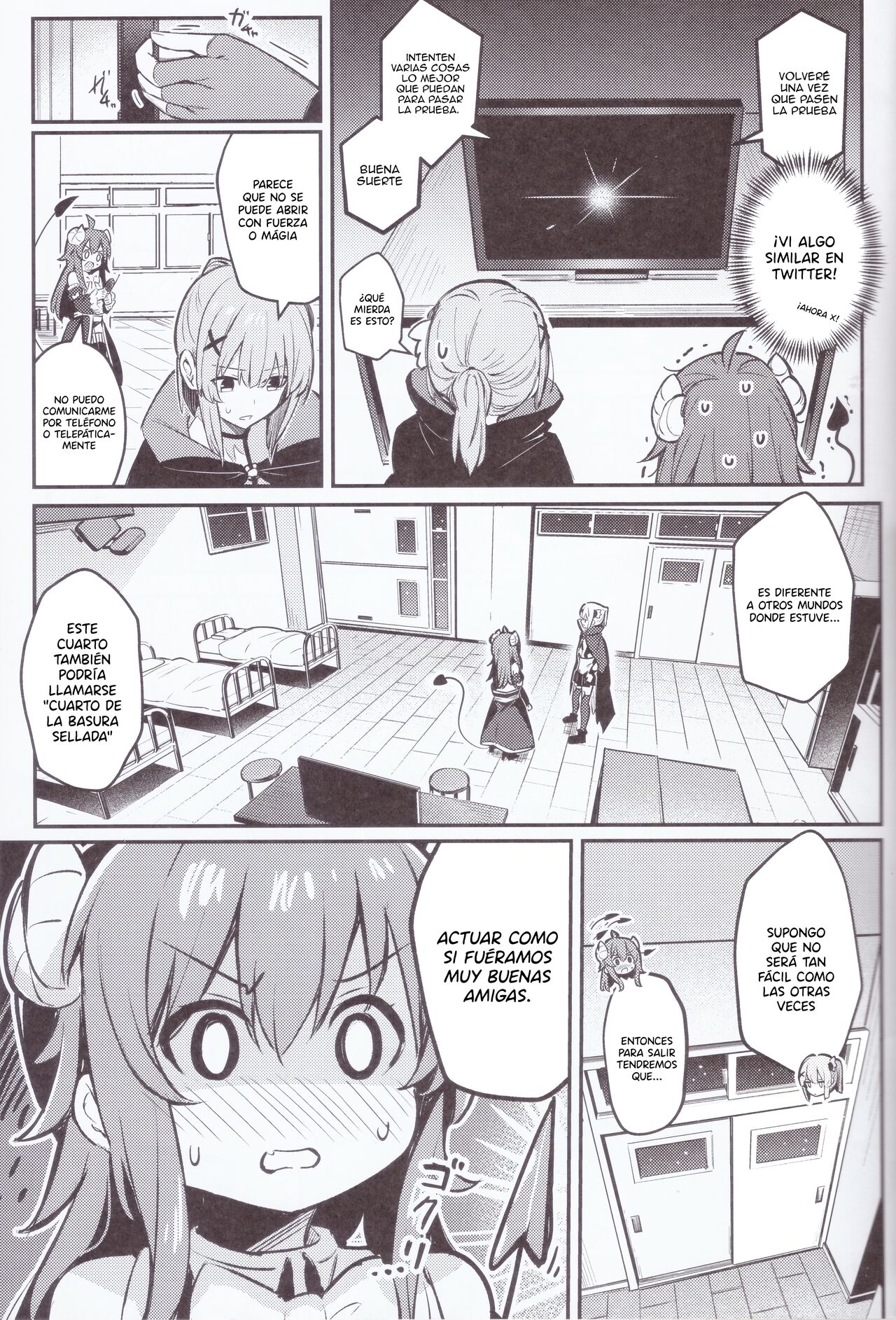 ¡La mazoku está encerrada en una habitación junto con su némesis y no podrán salir hasta que se lleven bien! page 12 full