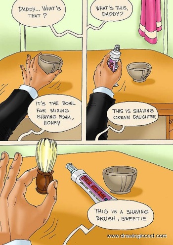 [DrawingIncest] Father shaves Daughters Pussy cover