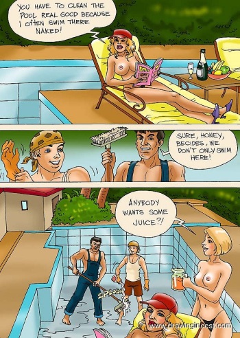 [DrawingIncest] Family members please each other near the swimming-pool cover