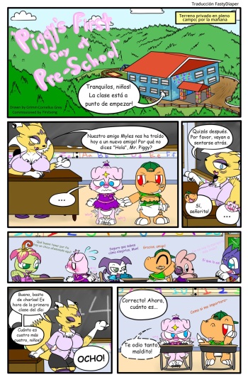 [LifeWithHajime] El Primer Día Preescolar de Piggy //Parte 1// (Comic ABDL +18) cover