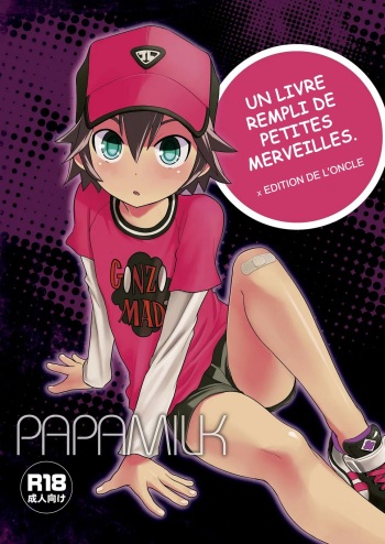 (C86) [Papamilk (Aogen Genda)] Chicchai Seigi o Tsumekonda Hon.  x Oji-san Hen  [French] [King-Xodia] cover