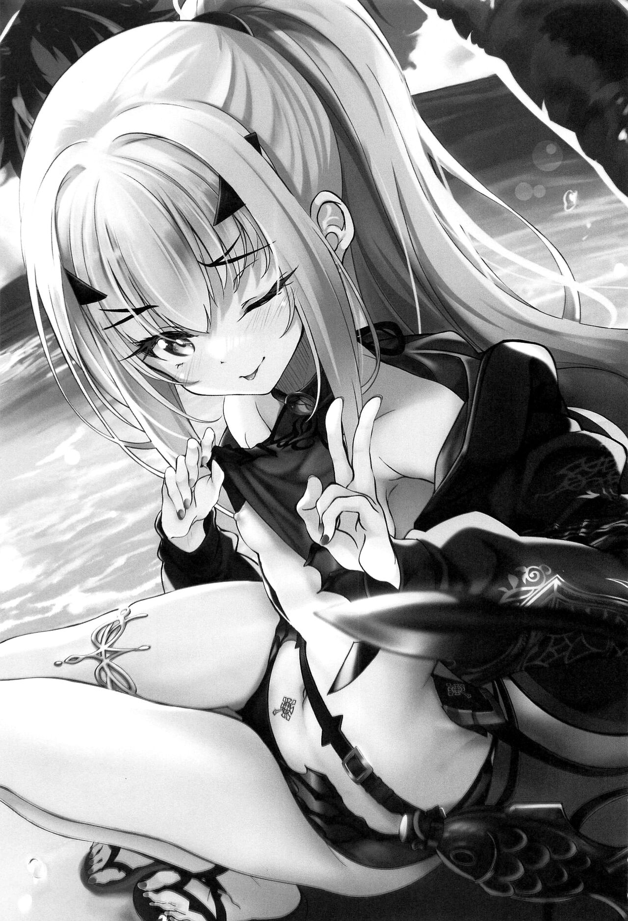 Mizugi no Icha Koi Dragon Melusine | The passionate dragon lover Melusine in her swimsuit page 2 full