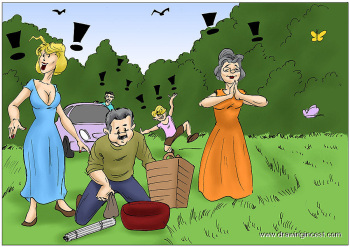 [DrawingIncest] Family ties fun on the picnic cover