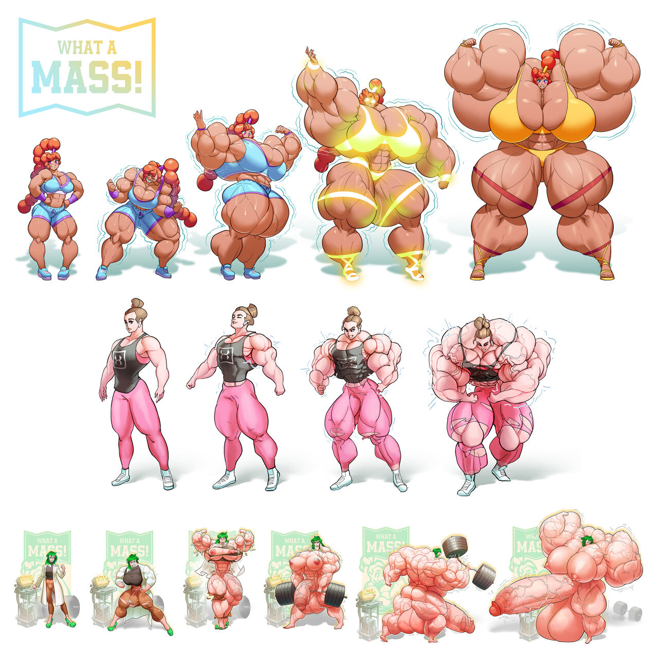 Female Muscle & Futanari Growth Sequences page 1 full