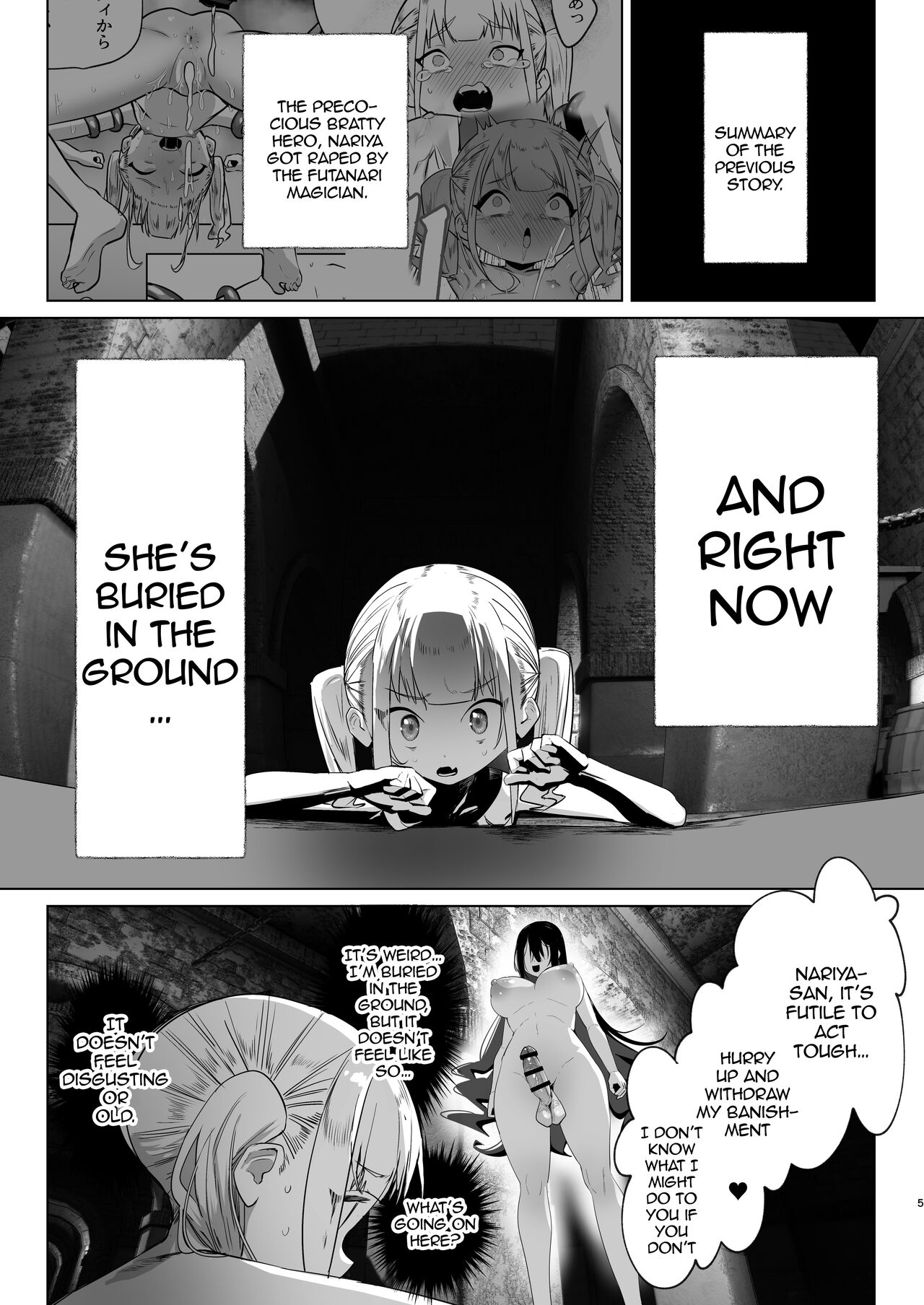 Tsuihou Sareta Futanari Mahoutsukai ga Mesugaki Yuusha o Wakaraseru Hanashi 2 | A Story About An Exiled Futanari Mage Correcting A Brattish Hero 2 page 4 full