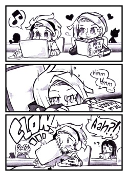 Estudiando en la biblioteca