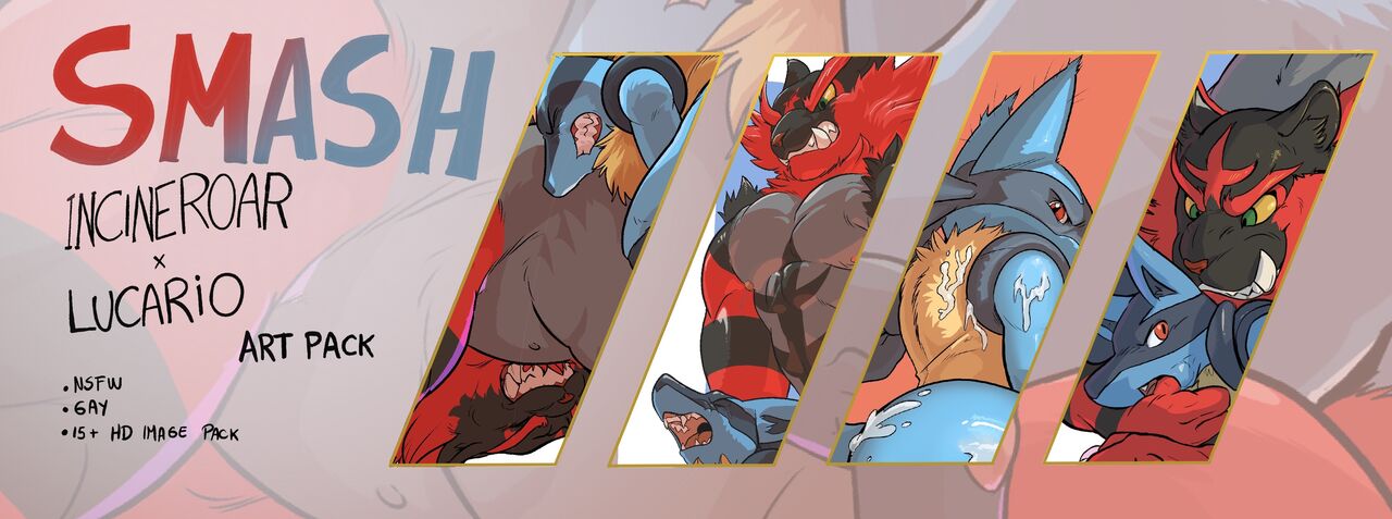 Incineroar x Lucario NSFW Art Pack page 1 full