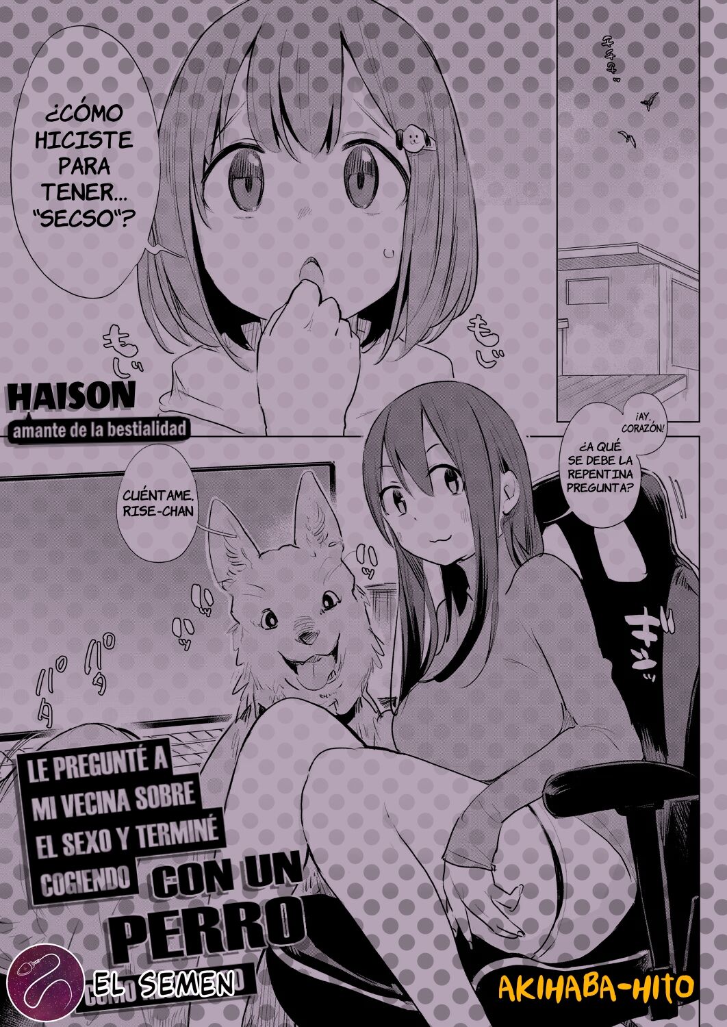 Kinjo no Onee-san ni Sex no Shitsumon o Shitara Inukan o Susumerareta Hanashi | Le pregunté a mi vecina sobre el sexo y terminé cogiendo con un perro como resultado page 1 full