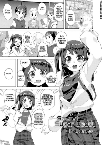 [Maeshima Ryou] Naisho no Enkou Challenge | Secret Sugar Daddy Challenge (Kimi wa Oji-san to Sex suru Tame ni Umarete kitan da yo) [Spanish][Traducciones JL][Decensored] [Digital] cover