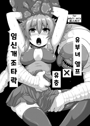 (COMITIA111) [Search-Light (Risei)] Hitozuma Elf x Youchuu Haramase Kaizou Ochi | 유부녀 엘프 x 유충 임신개조타락 [Korean] cover